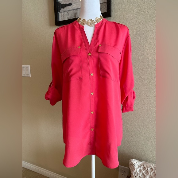 Charter Club Womens Utility Shirt Green Size Small 1